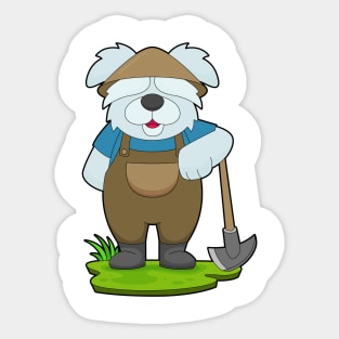 Dog Farmer Pickaxe Sticker